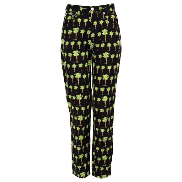 VERSACE JEANS COUTURE Palm Print High Rise Jeans Size 28 / Small - Picture 1 of 7